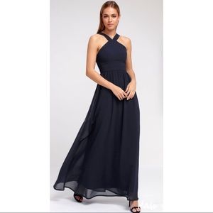 LuLu’s Navy Blue Maxi Dress (S)